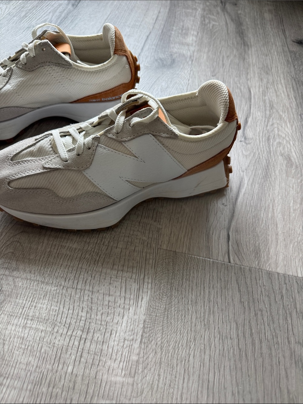 adidas Cream and Tan Retro Runner Sneakers 327 style - Picture 3 of 12